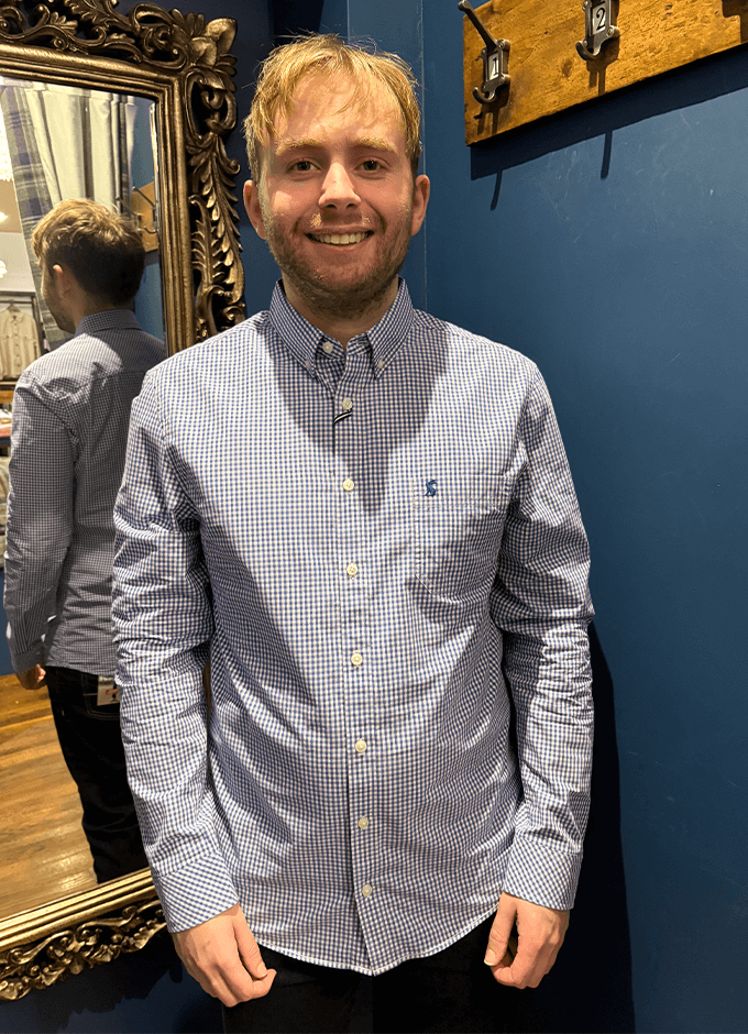 Poplin Gingham Shirt | Blue