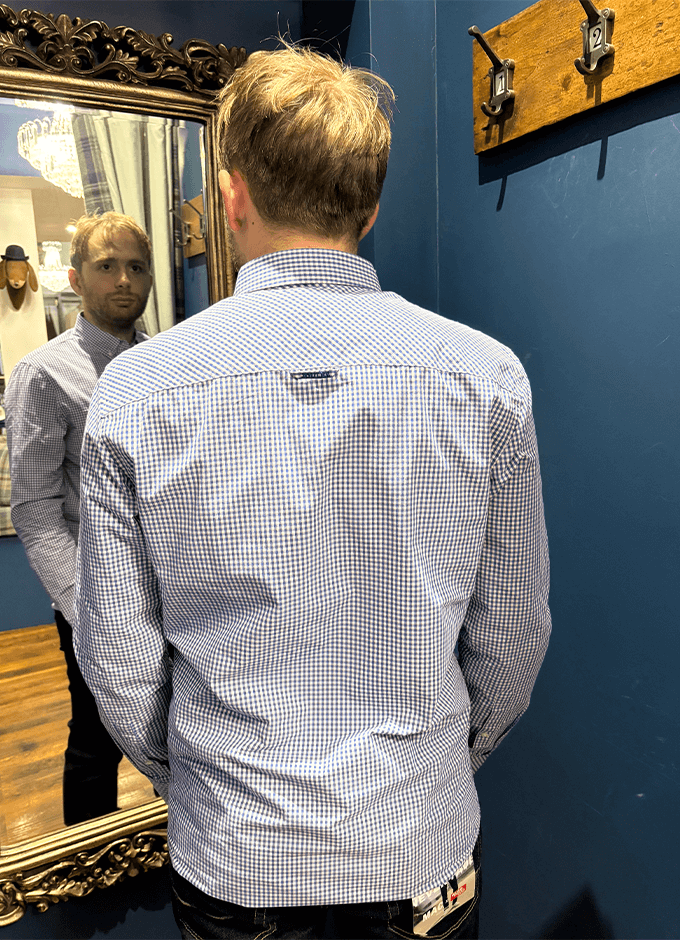 Poplin Gingham Shirt | Blue