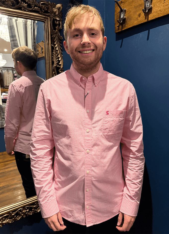 Poplin Gingham Shirt | Pink