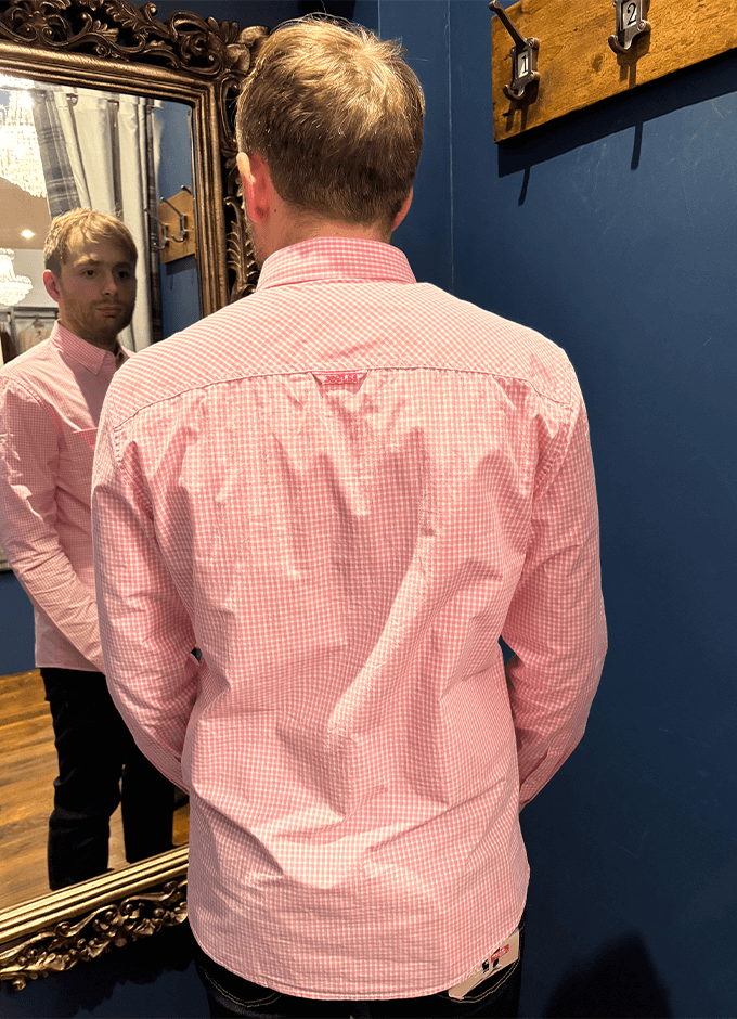 Poplin Gingham Shirt | Pink