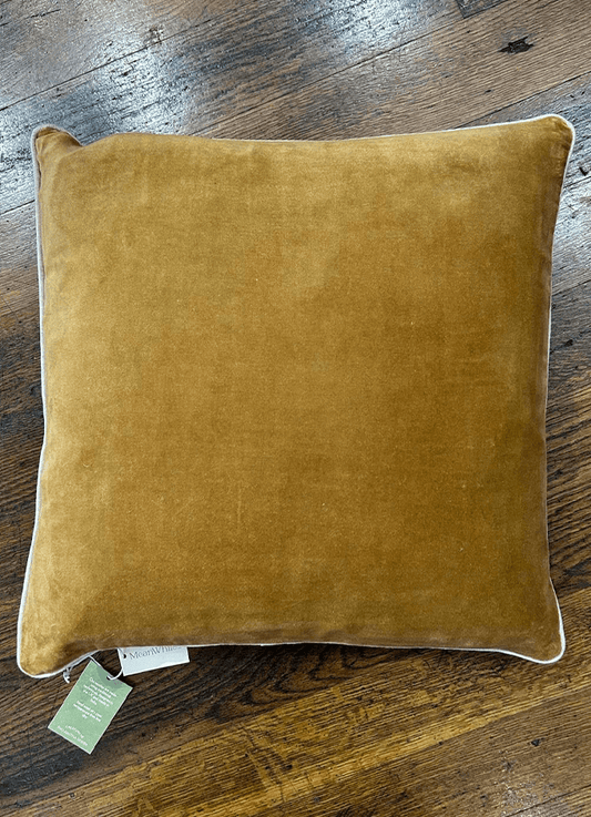 Indian Cotton Velvet Cushion 50x50cm| Gold