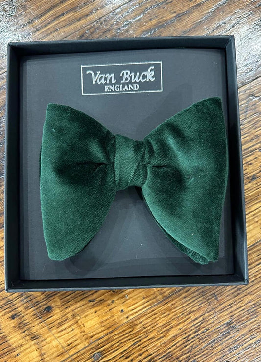 Velvet Bats Wing Bow Tie | Green