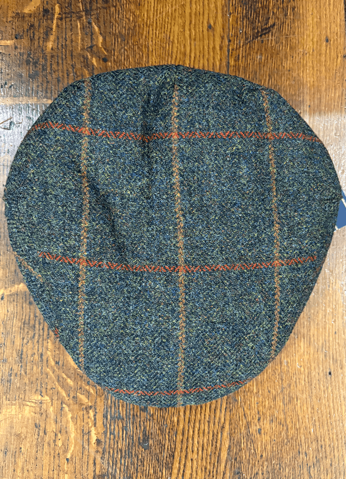 Waterproof Harris Tweed Cap | Olive Check