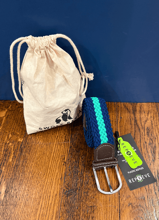 Swole Panda | Navy With Green Stripe Belt