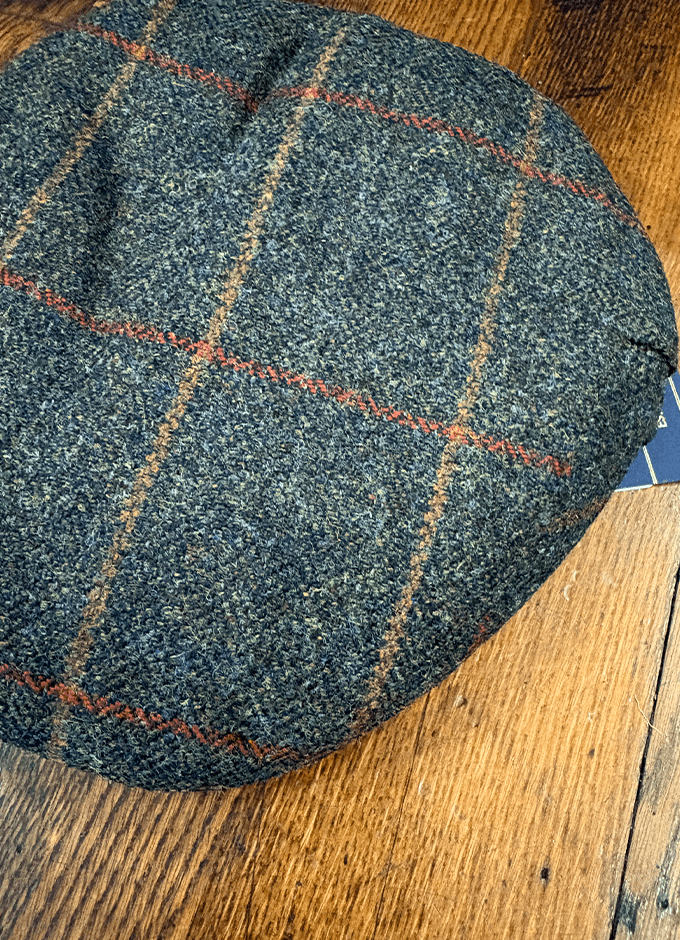 Waterproof Harris Tweed Cap | Olive Check