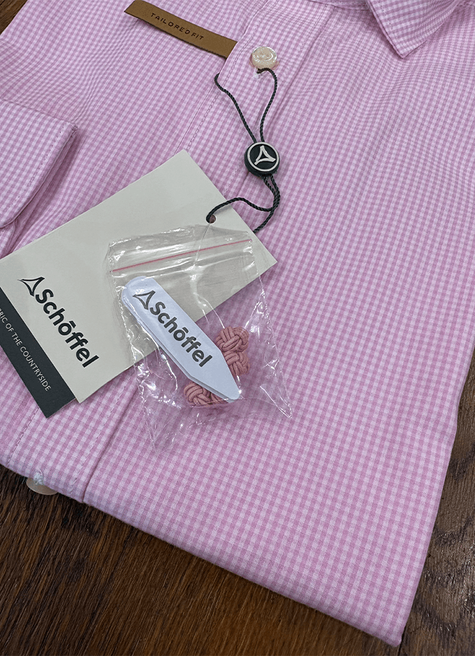 Greenwich Tailored Shirt/Light Pink Micro Check