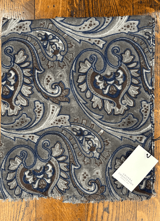 Single Lightweight Scarf | Grey Paisley