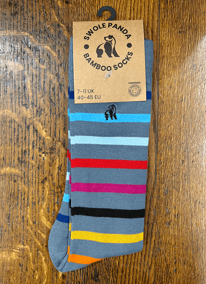Swole Panda | Grey Mini Stripe Socks