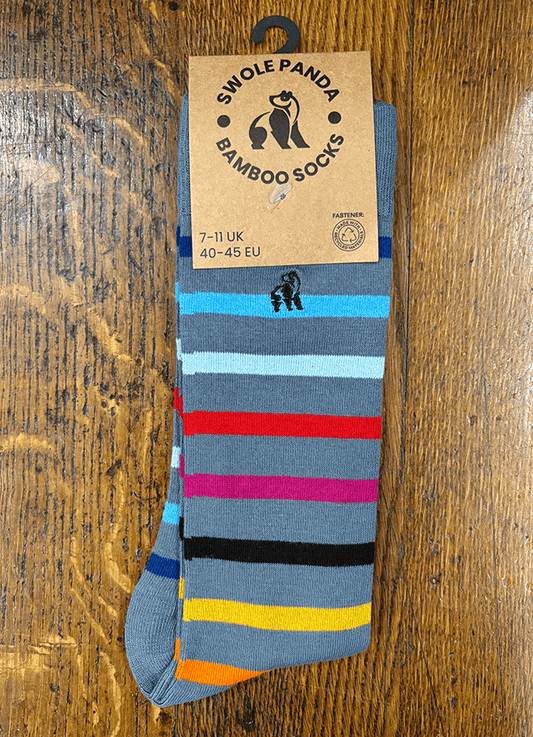 Swole Panda | Grey Mini Stripe Socks