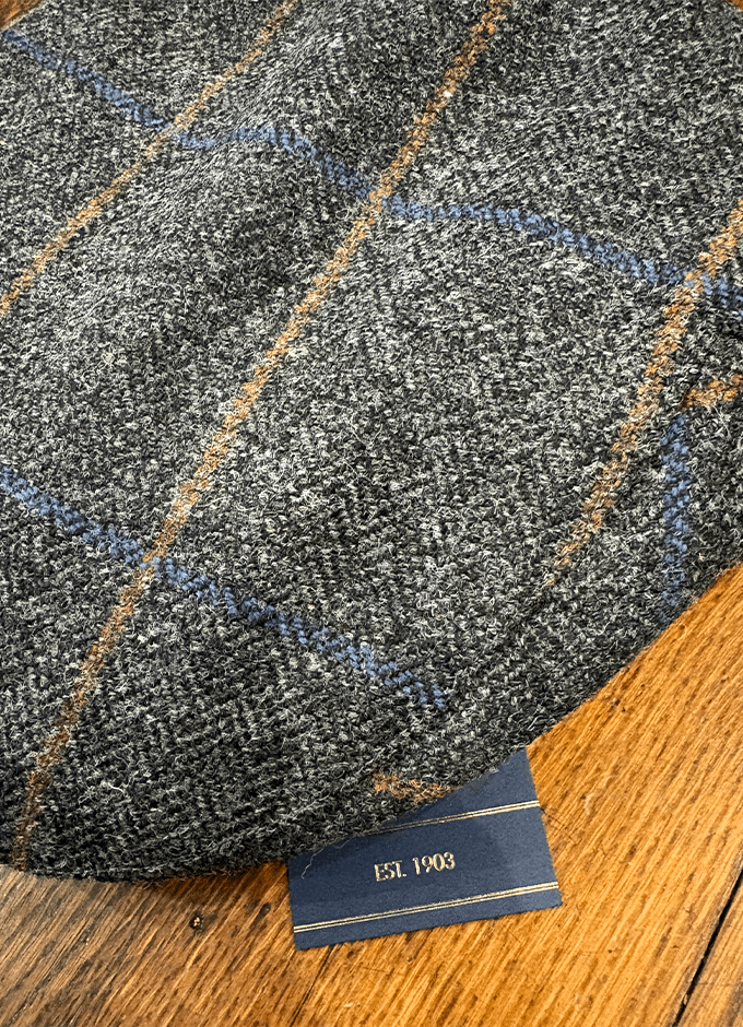 Waterproof Harris Tweed Cap | Grey Check