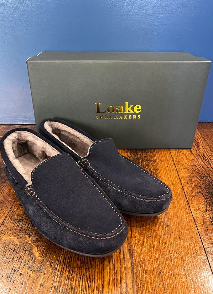 Guard Slippers | Navy Suede