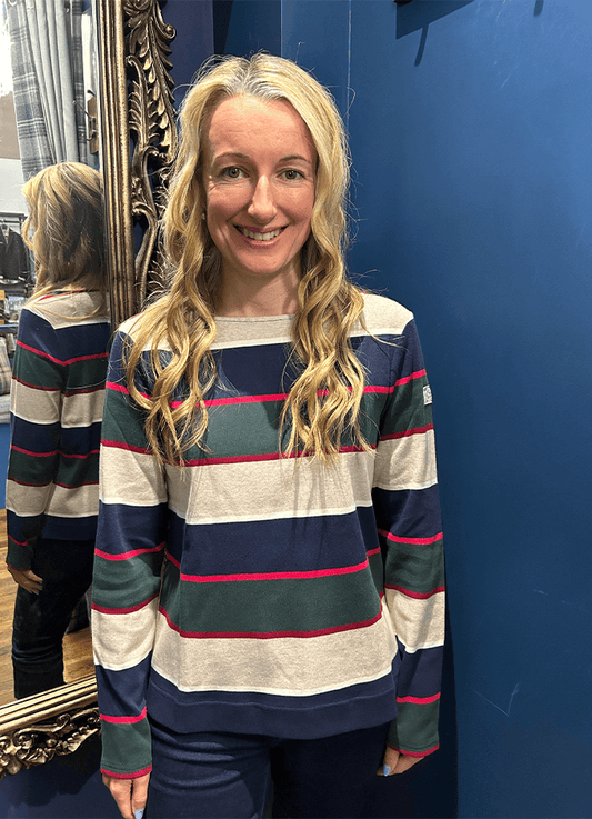 Harbour Boat Neck Breton Top | Navy/Green