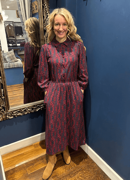 Hazel Berry Dress | Burgundy