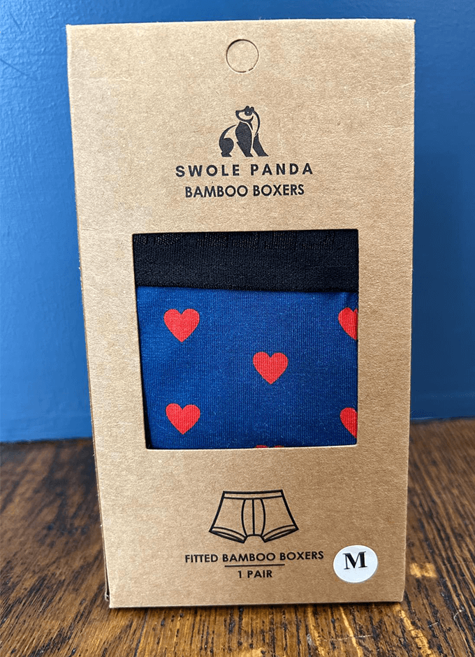 Swole Panda Bamboo Boxers | Hearts