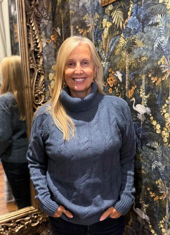 Hennessy Women's Roll Neck Sweater | Indigo