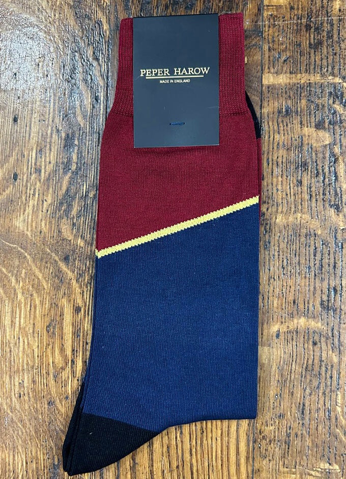 Peper Harow | Hilltop Men's Socks | Burgundy