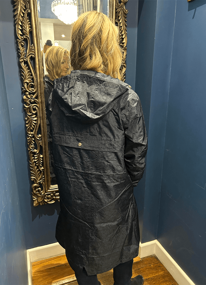 Holkham Navy Blue Waterproof Packable Raincoat With Hood