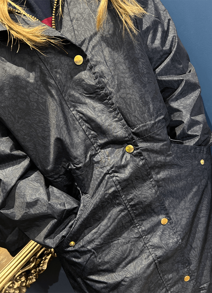 Holkham Navy Blue Waterproof Packable Raincoat With Hood