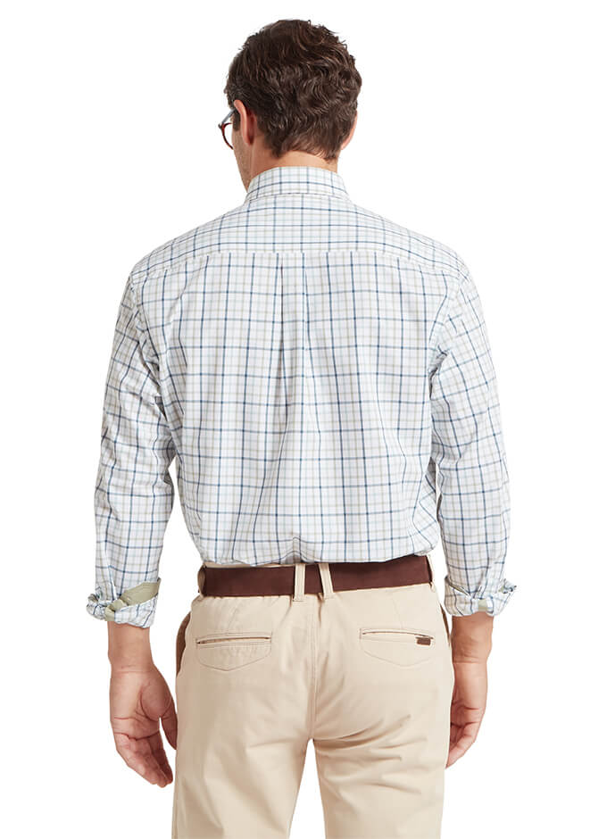 Holkham Classic Shirt | Ocean Blue/Agave Green