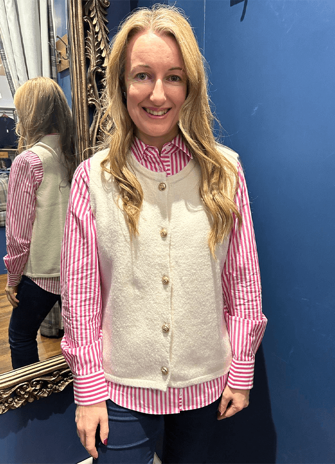 Holly Button Tank | Cream