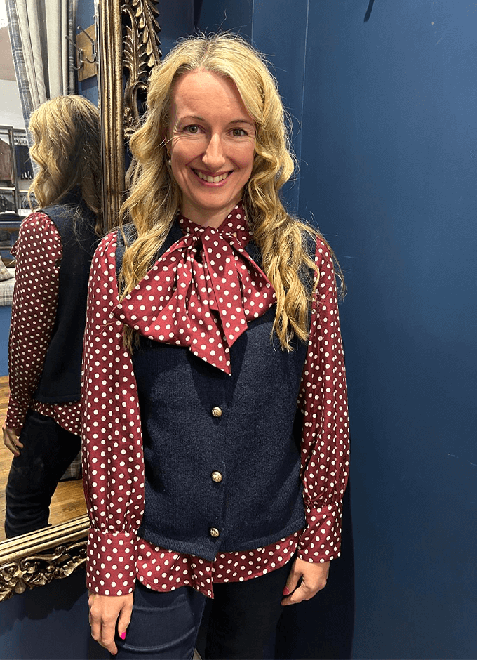 Holly Button Tank | Navy