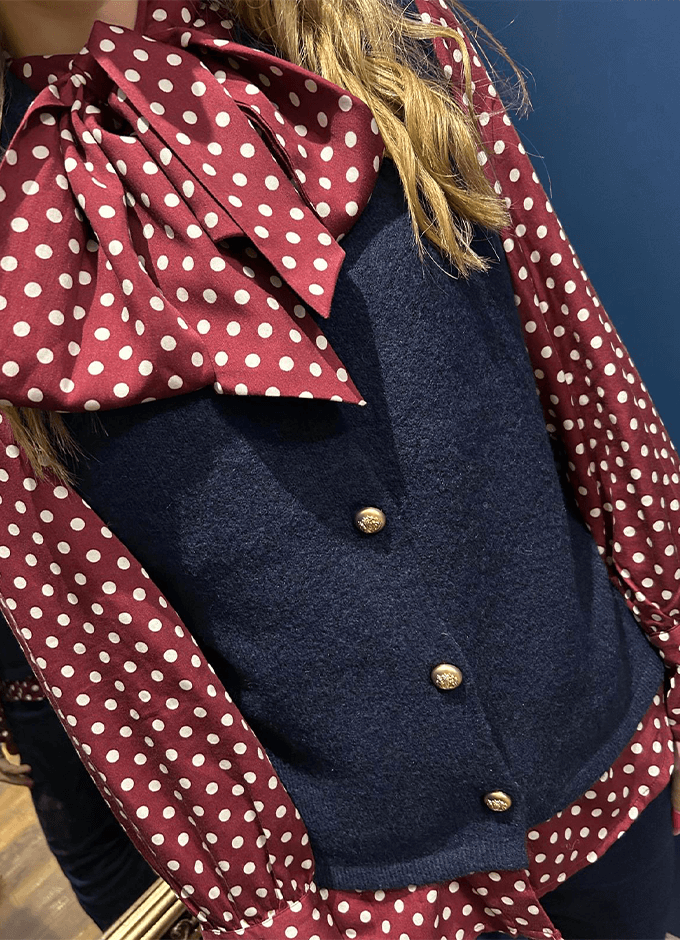 Holly Button Tank | Navy