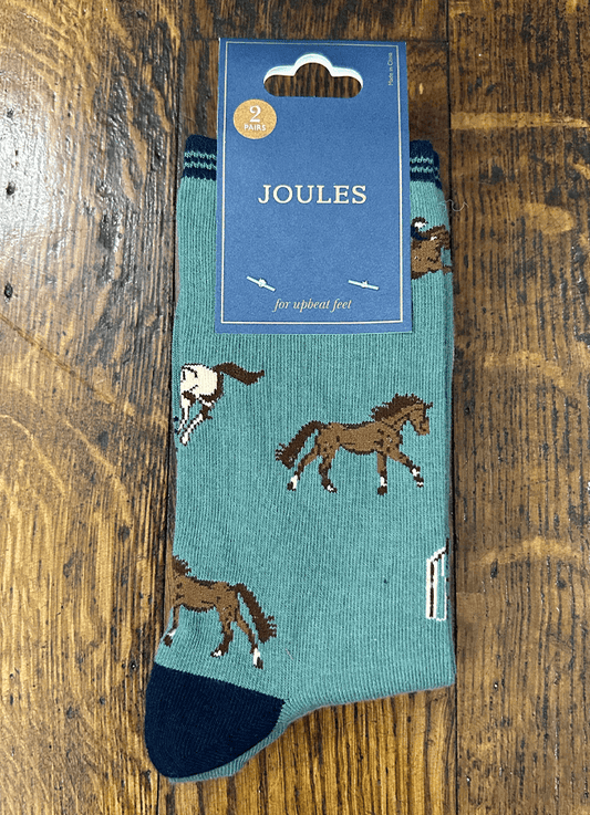 Socks 2 Pack |Green & Neutral Horse