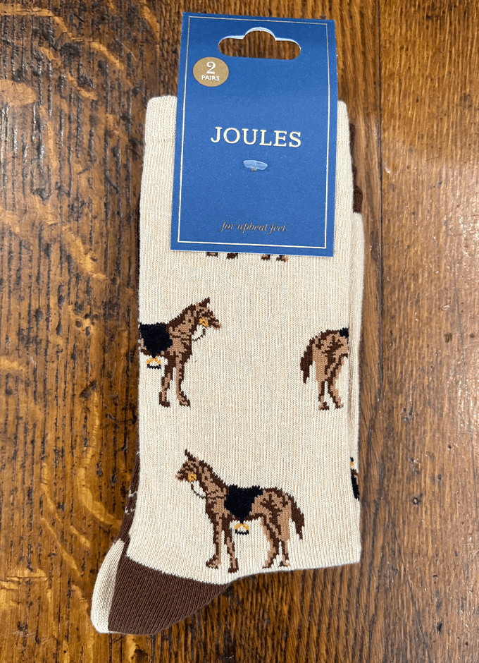 Socks 2 Pack | Horse| Brown Cream