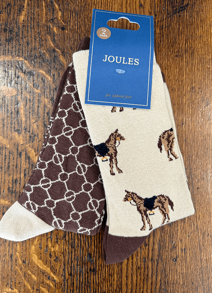 Socks 2 Pack | Horse| Brown Cream