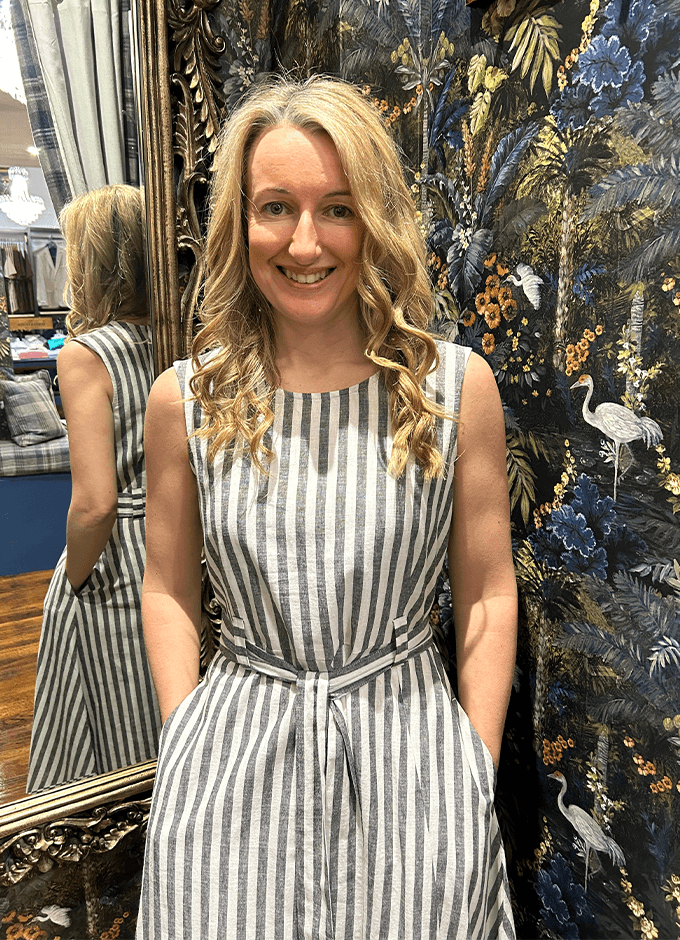 Inez Striped Midi Dress | Dark Navy Stripe