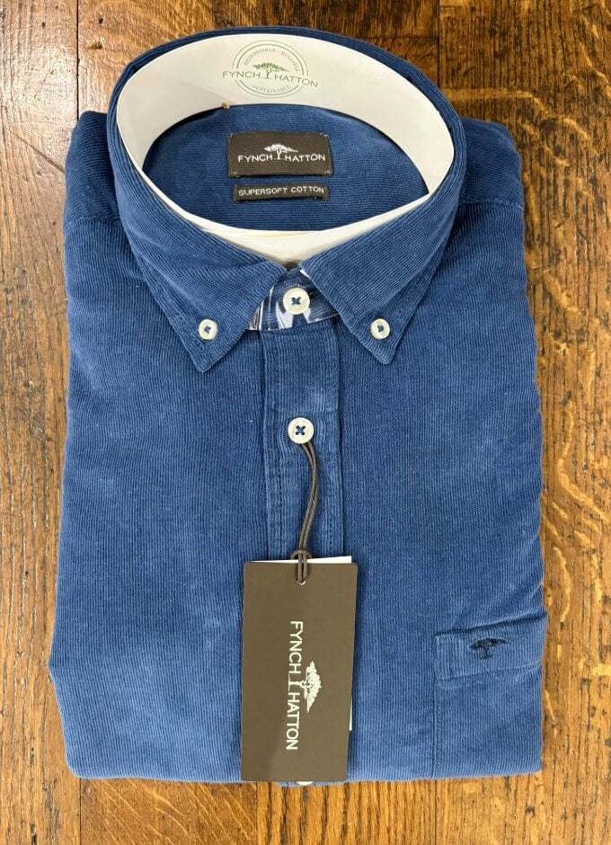 Melange Corduroy Shirt | Ink Blue