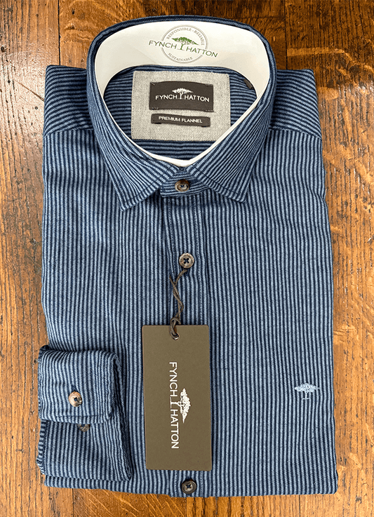 Flannel Stripe Shirt | Ink Blue