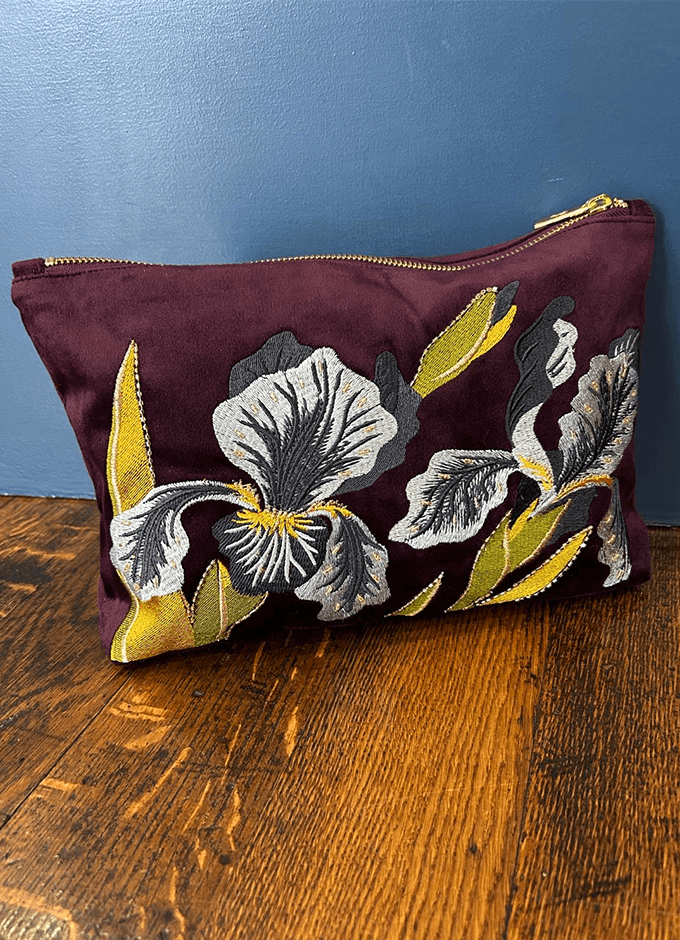 Velvet Zip Pouch | Iris
