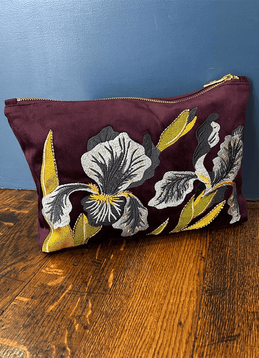 Velvet Zip Pouch | Iris