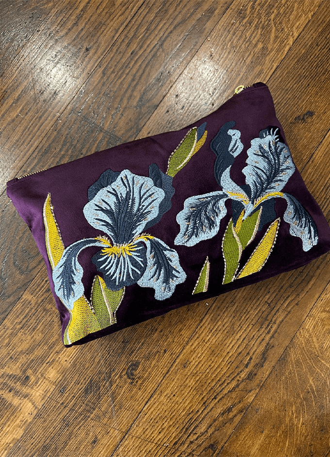 Velvet Zip Pouch | Iris
