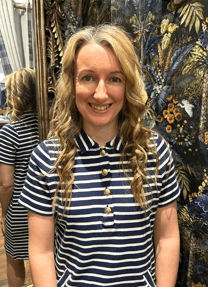 Jane Striped Dress | Navy
