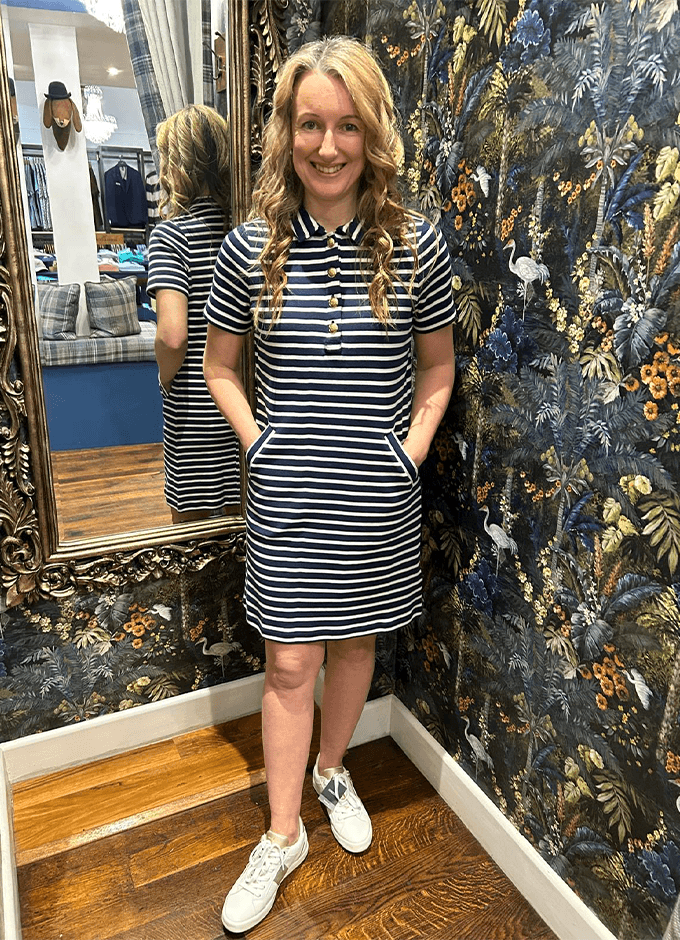 Jane Striped Dress | Navy