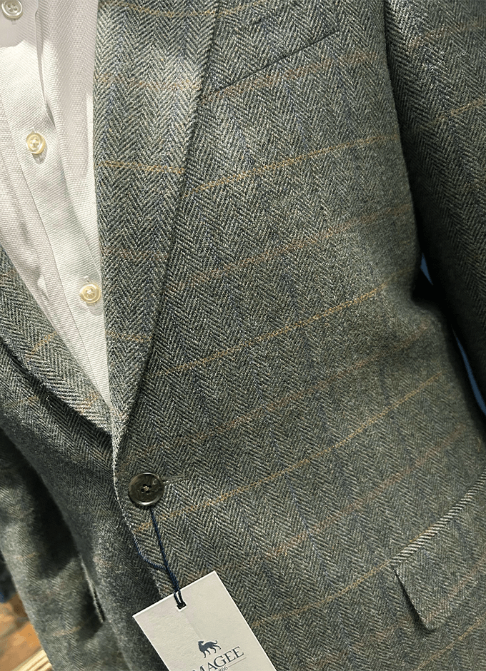 Liffey Jacket | Green Herringbone With Overcheck