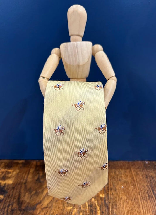 Horse Jockey Silk Tie | Yellow