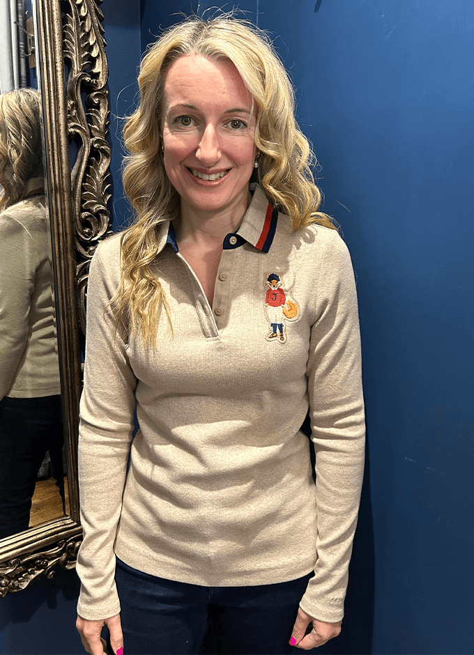 Fairfield Ribbed Long Sleeve Polo | Jonty