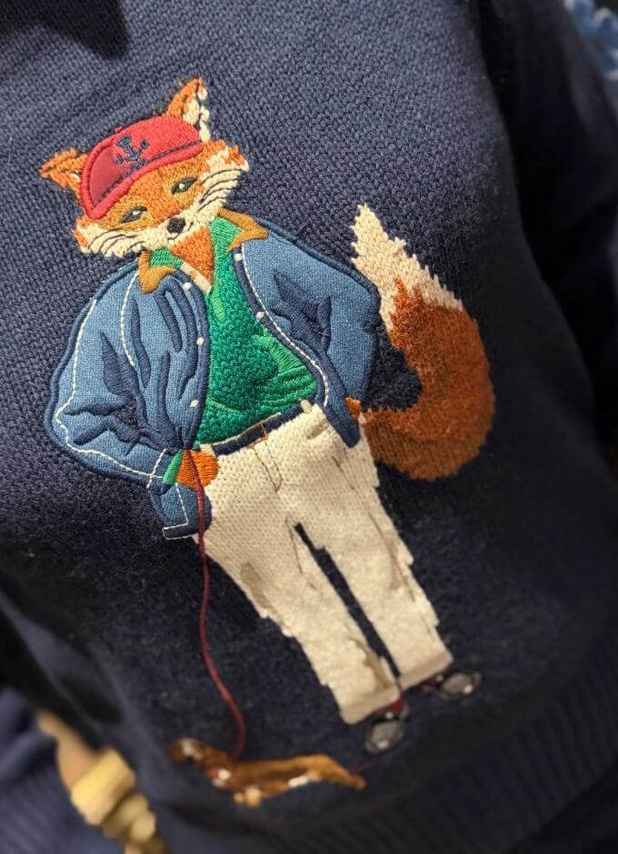 Jonty Fox Crew Neck Knitted Jumper | Navy