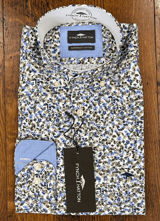 Flower Print Shirt | Dark Khaki