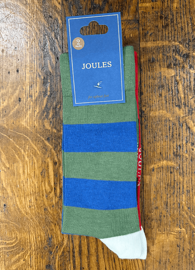 Kingsbury 2 Pack Socks | Khaki/Red