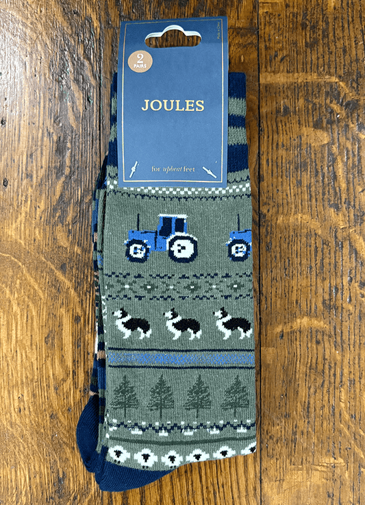 Kingsbury Khaki Fairisle Socks 2 Pack
