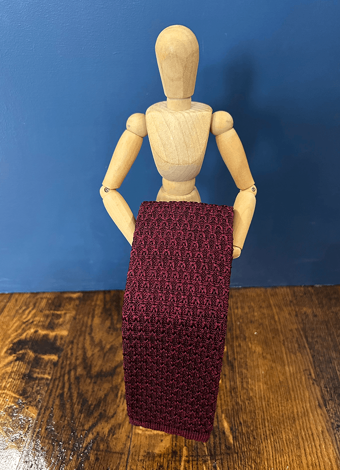 Silk Knitted Tie | Burgundy