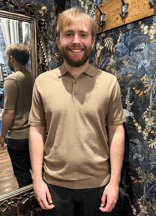 Knitted Polo Shirt | Coffee
