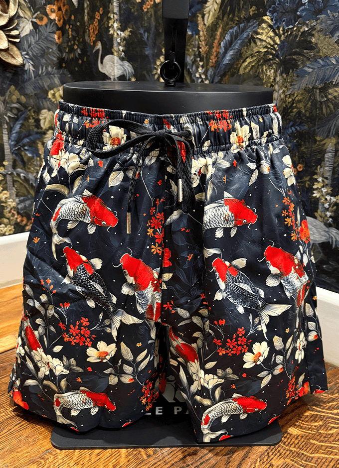 Swole Panda | HydroMotion Swim Shorts | Koi Pattern