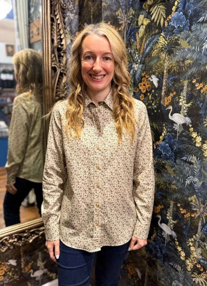 Cream Lavender Women's Cotton Shirt | Cream