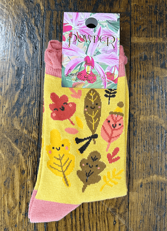 Ankle Socks | Happy Leaves Custard
