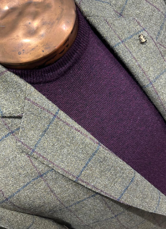 Liffey Tweed Blazer | Brown Windowpane Check